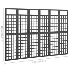Load image into Gallery viewer, Separè 6 Pannelli in Legno di Abete Nero 242,5x180 cm