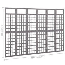 Load image into Gallery viewer, Separè 6 Pannelli in Legno di Abete Grigio 242,5x180 cm