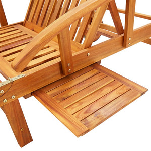 Set 2 pz Lettino Prendisole con Cuscini Azzurri in Legno Massello di Acacia