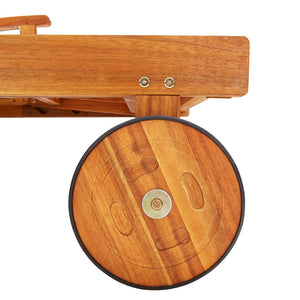 Lettini Prendisole 2 pz con Cuscini Rosso Vino in Legno Massello di Acacia