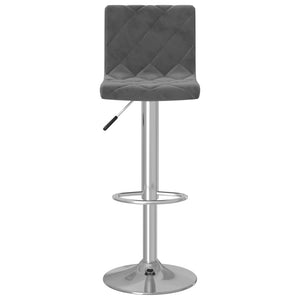 Sedie da Bar 2 pz Grigio Scuro in Velluto