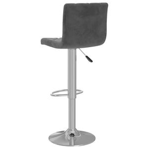 Sedie da Bar 2 pz Grigio Scuro in Velluto