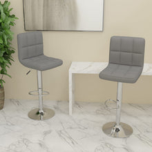 Load image into Gallery viewer, Sgabelli da Bar 2 pz Grigio Chiaro in Tessuto