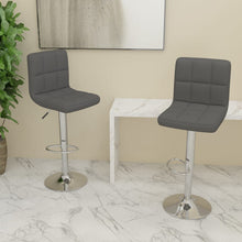 Load image into Gallery viewer, Sgabelli da Bar 2 pz in Tessuto Grigio Scuro