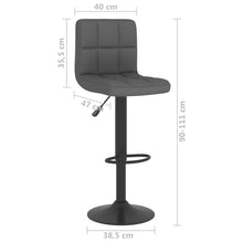 Load image into Gallery viewer, Sgabelli da Bar 2 pz in Tessuto Grigio Scuro