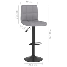 Load image into Gallery viewer, Sgabelli da Bar 2 pz Grigio Chiaro in Tessuto