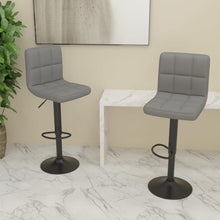 Load image into Gallery viewer, Sgabelli da Bar 2 pz Grigio Chiaro in Tessuto