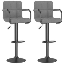 Load image into Gallery viewer, Sgabelli da Bar 2 pz Grigio Chiaro in Velluto