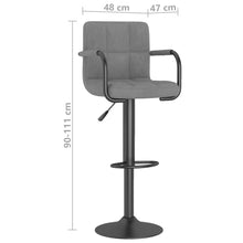 Load image into Gallery viewer, Sgabelli da Bar 2 pz Grigio Chiaro in Velluto