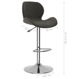 Sedie da Bar 2 pz Grigio Scuro in Velluto