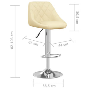 Sgabelli da Bar 2 pz Crema in Similpelle