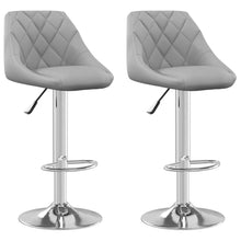 Load image into Gallery viewer, Sgabelli da Bar 2 pz Grigio Chiaro in Velluto