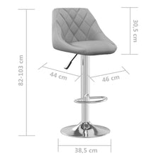 Load image into Gallery viewer, Sgabelli da Bar 2 pz Grigio Chiaro in Velluto