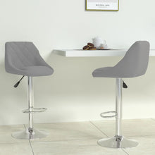 Load image into Gallery viewer, Sgabelli da Bar 2 pz Grigio Chiaro in Velluto