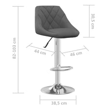 Load image into Gallery viewer, Sgabelli da Bar 2 pz Grigio Scuro in Velluto