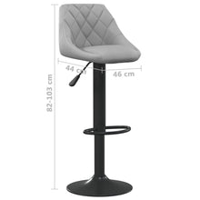 Load image into Gallery viewer, Sgabelli da Bar 2 pz Grigio Chiaro in Velluto