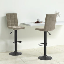 Load image into Gallery viewer, Sgabelli da Bar 2 pz Grigio Chiaro in Velluto