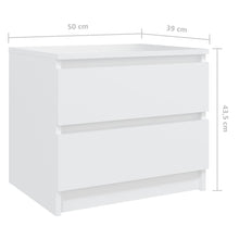 Load image into Gallery viewer, Comodini 2 pz Bianchi 50x39x43,5 cm in Legno Multistrato