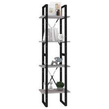 Indlæs billede til gallerivisning Libreria 4 Ripiani Grigio Cemento 40x30x140cm Legno Multistrato