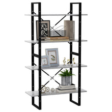 Indlæs billede til gallerivisning Libreria 4 Ripiani Grigio Cemento 80x30x140cm Legno Multistrato