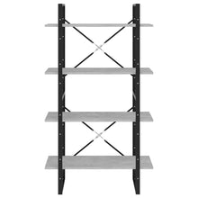 Indlæs billede til gallerivisning Libreria 4 Ripiani Grigio Cemento 80x30x140cm Legno Multistrato