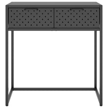 Carica l&#39;immagine nel visualizzatore di Gallery, Mobiletto Consolle 2 Cassetti Antracite 72x35x75 cm in Acciaio