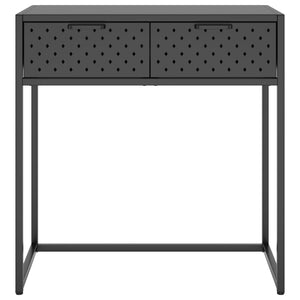 Mobiletto Consolle 2 Cassetti Antracite 72x35x75 cm in Acciaio