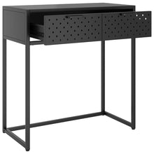 Carica l&#39;immagine nel visualizzatore di Gallery, Mobiletto Consolle 2 Cassetti Antracite 72x35x75 cm in Acciaio