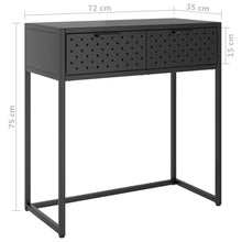 Carica l&#39;immagine nel visualizzatore di Gallery, Mobiletto Consolle 2 Cassetti Antracite 72x35x75 cm in Acciaio
