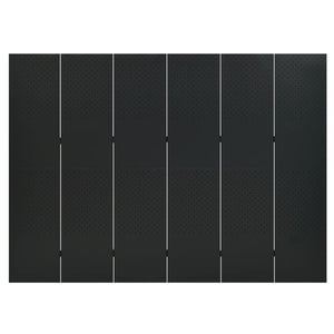 Separè 6 Pannelli Nero 240x180 cm in Acciaio