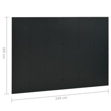 Carica l&#39;immagine nel visualizzatore di Gallery, Separè 6 Pannelli Nero 240x180 cm in Acciaio