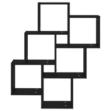 Load image into Gallery viewer, Mensola da Parete a 6 Cubi Nera 78x15x93 cm in Legno Multistrato