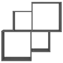 Indlæs billede til gallerivisning Mensola da Parete a 4 Cubi Grigia 80x15x78,5 cm Legno Multistrato