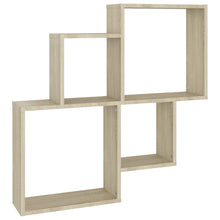 Load image into Gallery viewer, Mensola a Muro 4 Cubi Rovere Sonoma 80x15x78,5cm Legno Multistrato