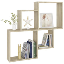 Load image into Gallery viewer, Mensola a Muro 4 Cubi Rovere Sonoma 80x15x78,5cm Legno Multistrato