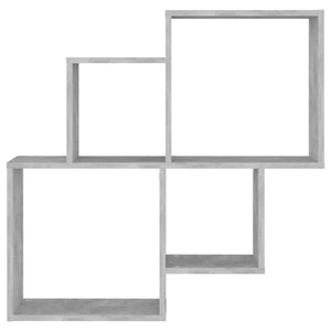 Mensola a Muro 4 Cubi Grigio Cemento 80x15x78,5cm Legno Multistrato