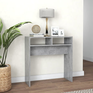 Mobiletto Consolle Grigio Cemento 78x30x80cm Legno Multistrato