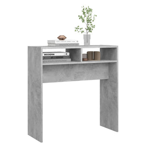 Mobiletto Consolle Grigio Cemento 78x30x80cm Legno Multistrato