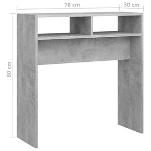 Mobiletto Consolle Grigio Cemento 78x30x80cm Legno Multistrato