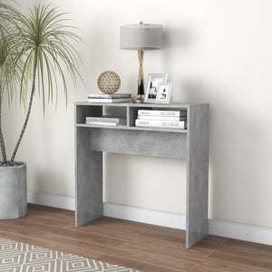 Mobiletto Consolle Grigio Cemento 78x30x80cm Legno Multistrato