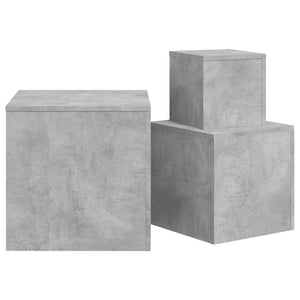Tavolini 3 pz Grigio Cemento in Truciolato