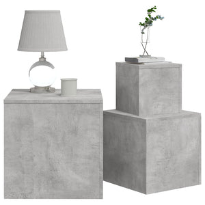 Tavolini 3 pz Grigio Cemento in Truciolato