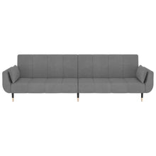 Indlæs billede til gallerivisning Divano Trasformabile in Letto con 2 Cuscini Grigio Chiaro in Velluto