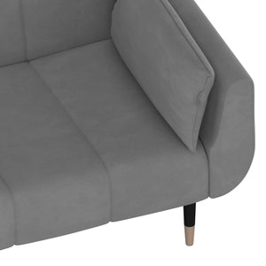 Divano Trasformabile in Letto con 2 Cuscini Grigio Chiaro in Velluto