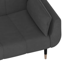 Indlæs billede til gallerivisning Divano Trasformabile in Letto con 2 Cuscini Grigio Scuro in Velluto