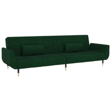 Indlæs billede til gallerivisning Divano Trasformabile in Letto con 2 Cuscini Verde Scuro in Velluto