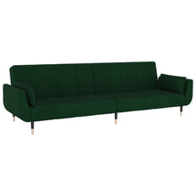 Indlæs billede til gallerivisning Divano Trasformabile in Letto con 2 Cuscini Verde Scuro in Velluto