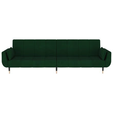 Indlæs billede til gallerivisning Divano Trasformabile in Letto con 2 Cuscini Verde Scuro in Velluto