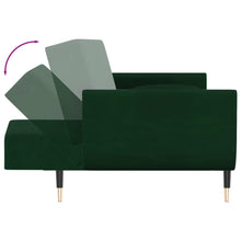 Indlæs billede til gallerivisning Divano Trasformabile in Letto con 2 Cuscini Verde Scuro in Velluto