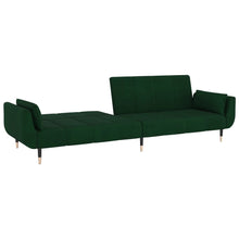 Indlæs billede til gallerivisning Divano Trasformabile in Letto con 2 Cuscini Verde Scuro in Velluto